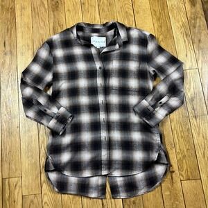 Lola River Black and White Plaid Button Down Shirt